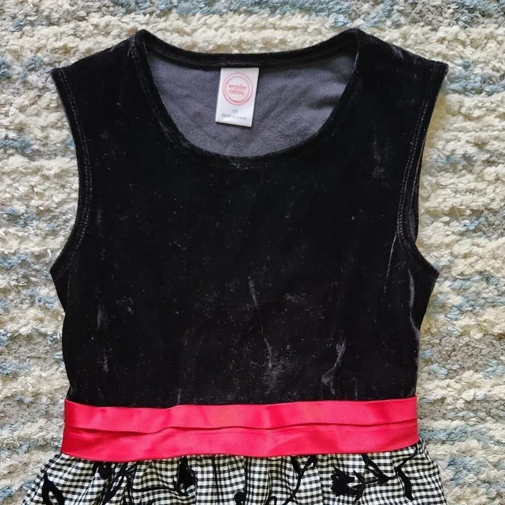 Wonder Nation Flocked Floral Holiday Dress || sz 10 EUC
